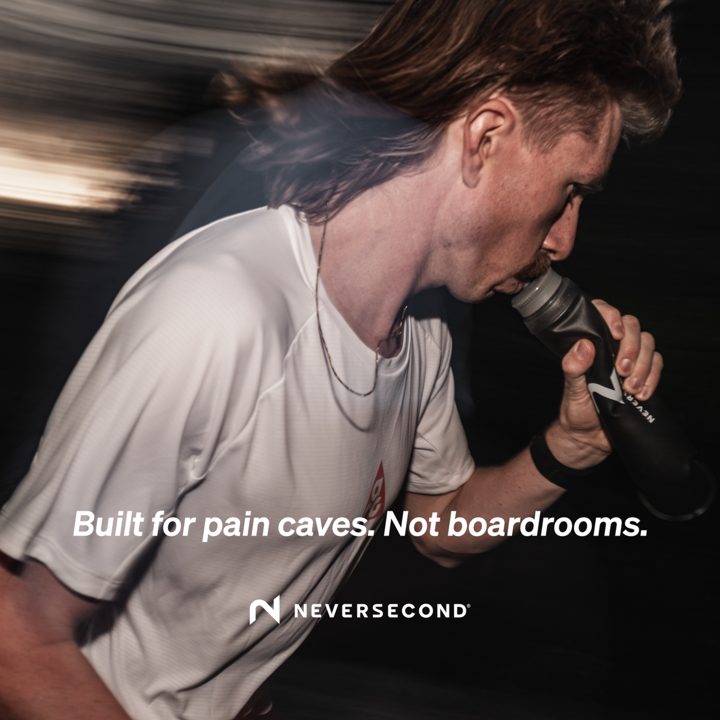 Neversecond ad. Angle: Built for pain caves, not boardrooms
