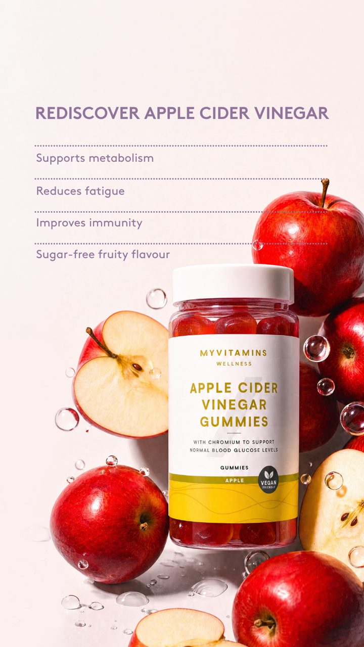 Myvitamins ad. Angle: Apple cider vinegar, made easy: a delicious gummy