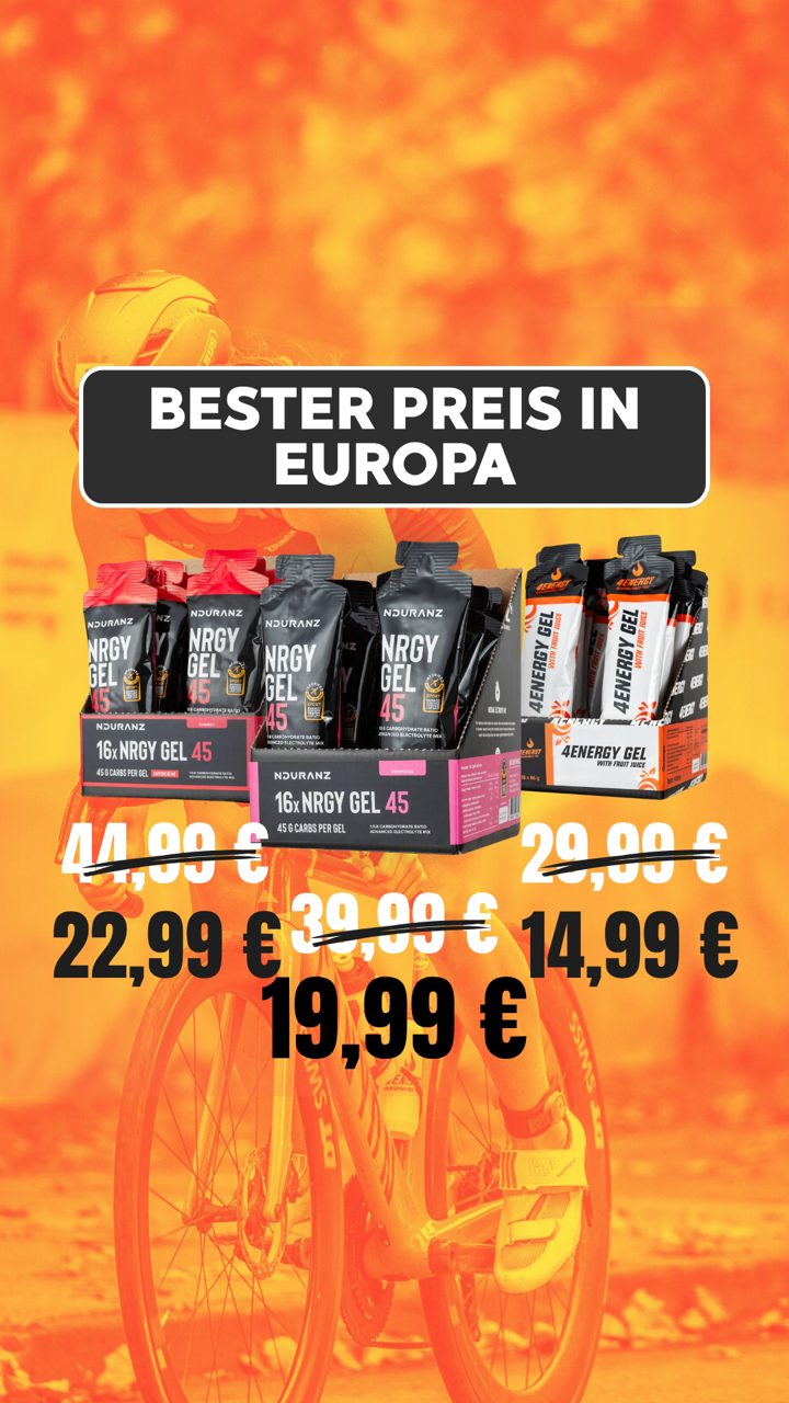 4Endurance ad. Angle: Used by pros, accessible to everyone: best price in Europe, strike-through prices
