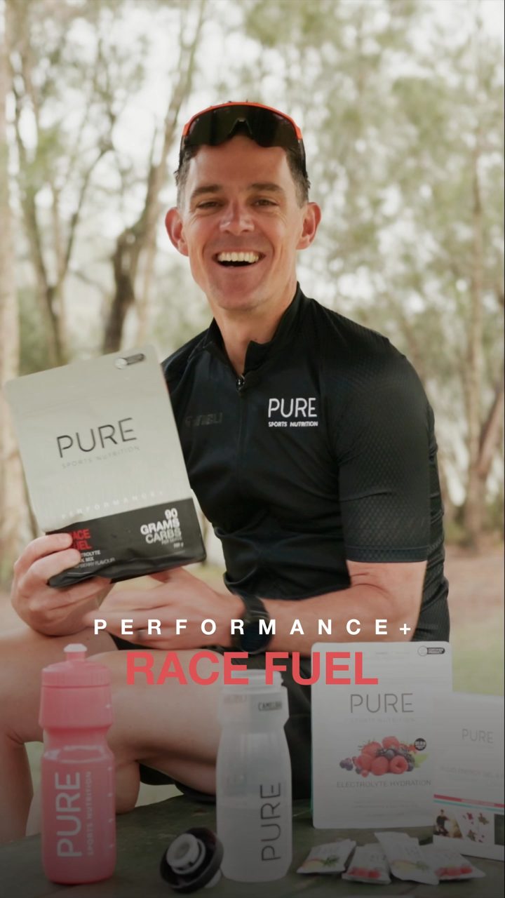 PURE Sports Nutrition ad. Angle: Race-ready nutrition from start to finish