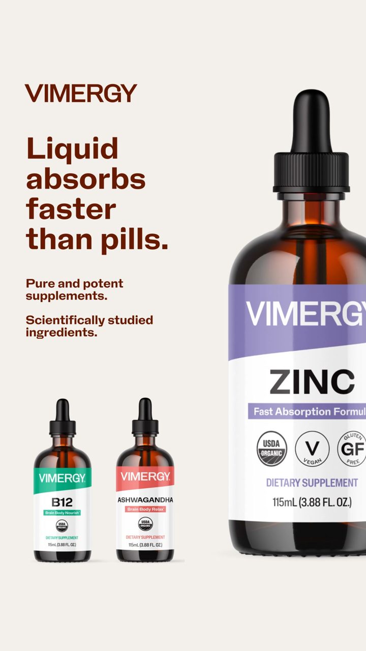 Vimergy ad. Angle: Rethink your supplements: liquid, no fillers, surprisingly tasty