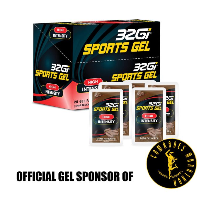32Gi ad. Angle: Most athletes train hard; the best fuel smart (official race sponsor)