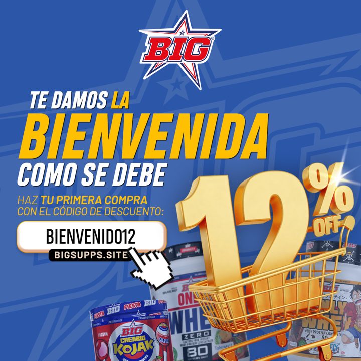BIG SUPPS ad. Angle: First order? Here is your push: 12% off