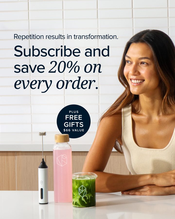 Pique ad. Angle: Repetition results in transformation: subscribe and save