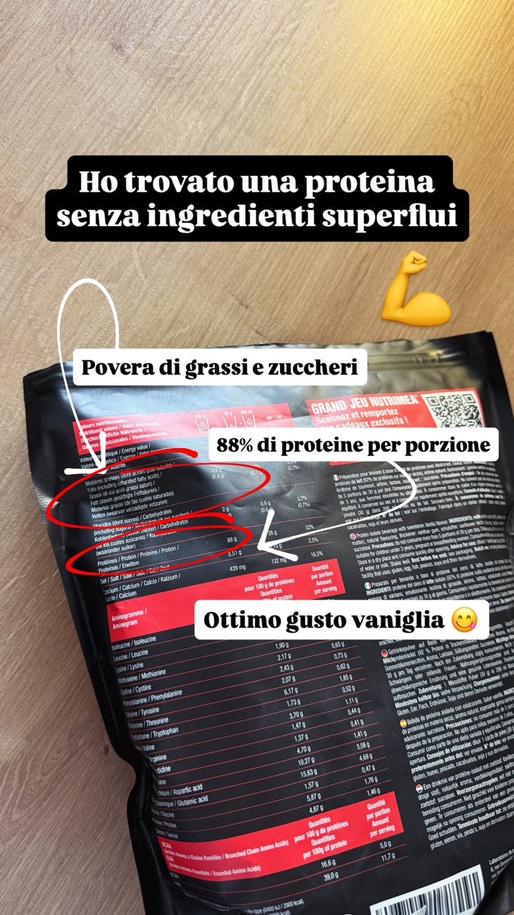 Nutrimea ad. Angle: 26 g of pure protein per shake, 88% isolate