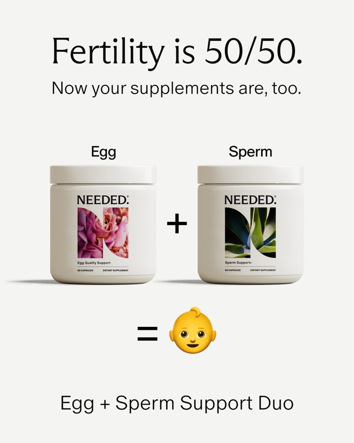 Needed ad. Angle: Fertility is 50/50. Now your supplements are, too.