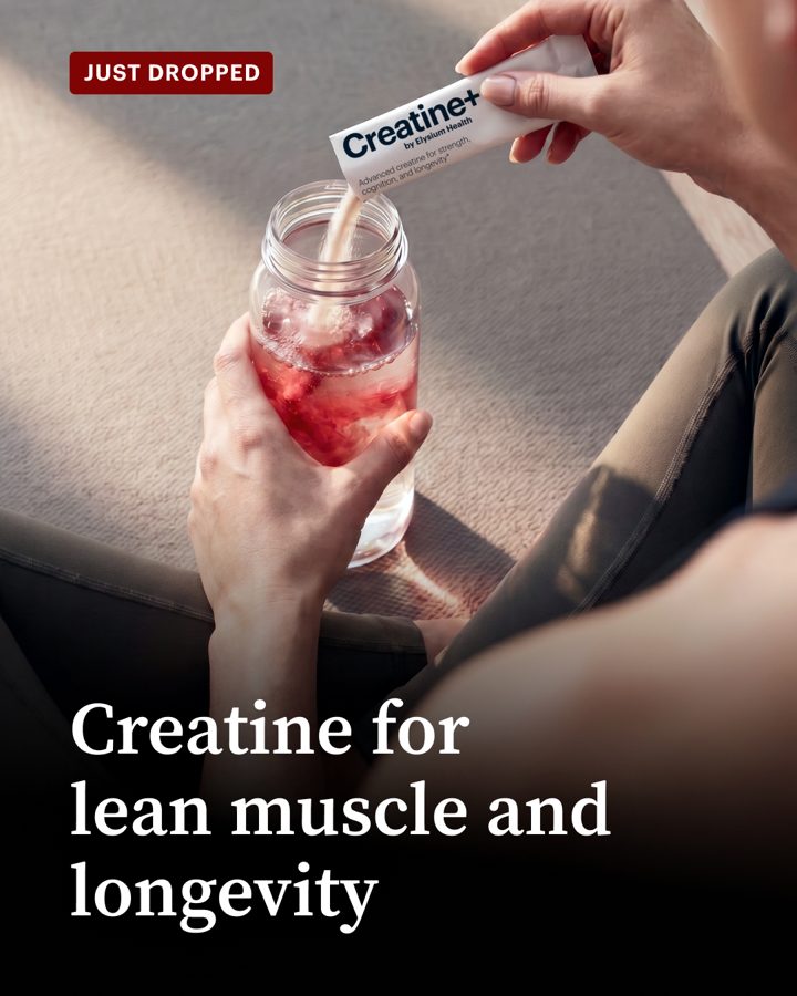 Elysium Health ad. Angle: Just dropped: creatine for longevity, not only muscle