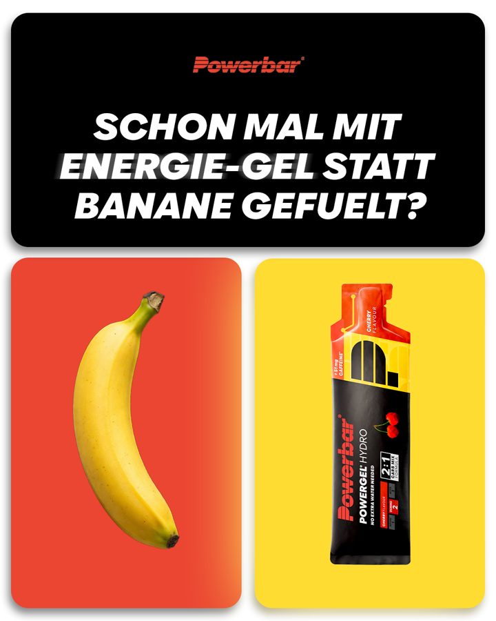 PowerBar ad. Angle: Ever fuelled with an energy gel instead of a banana?