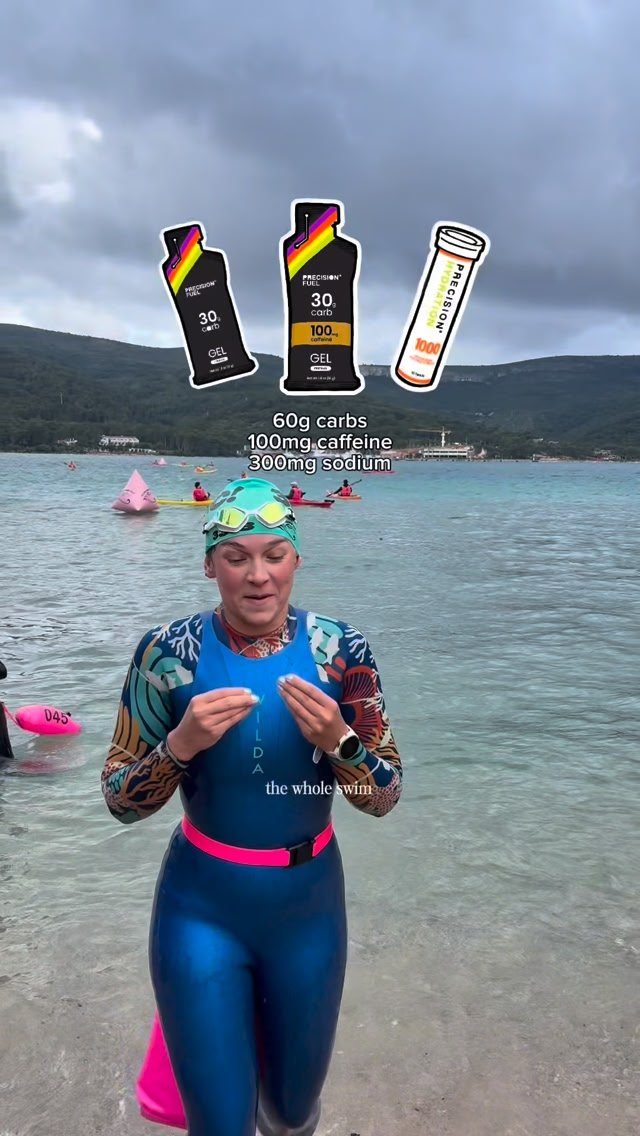 Precision Fuel & Hydration ad. Angle: How I fuelled a 9.6 km swim