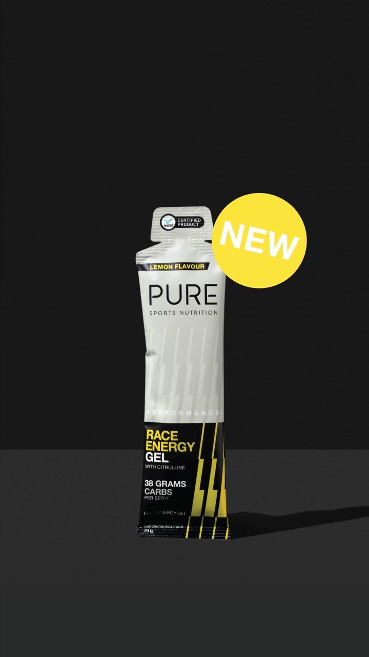 PURE Sports Nutrition ad. Angle: Race energy you can trust