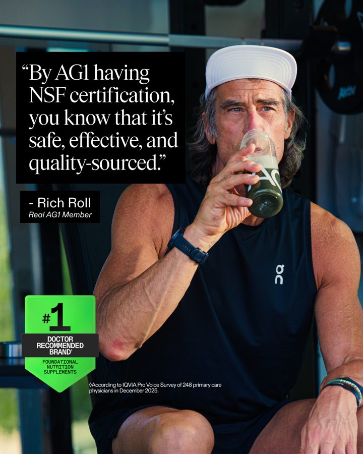 AG1 ad. Angle: An elite athlete on why third-party certification matters