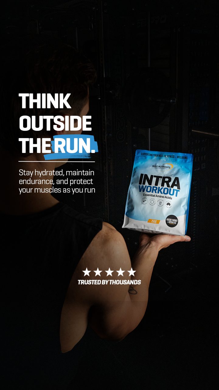 Bulk Nutrients ad. Angle: Fuel every kilometre: intra-workout for long runs