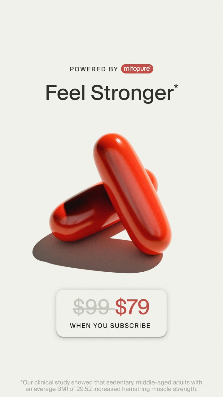 Timeline ad. Angle: Feel stronger, and save on a subscription