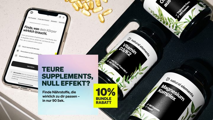 Natural Elements ad. Angle: Too many supplements and no idea where to start?