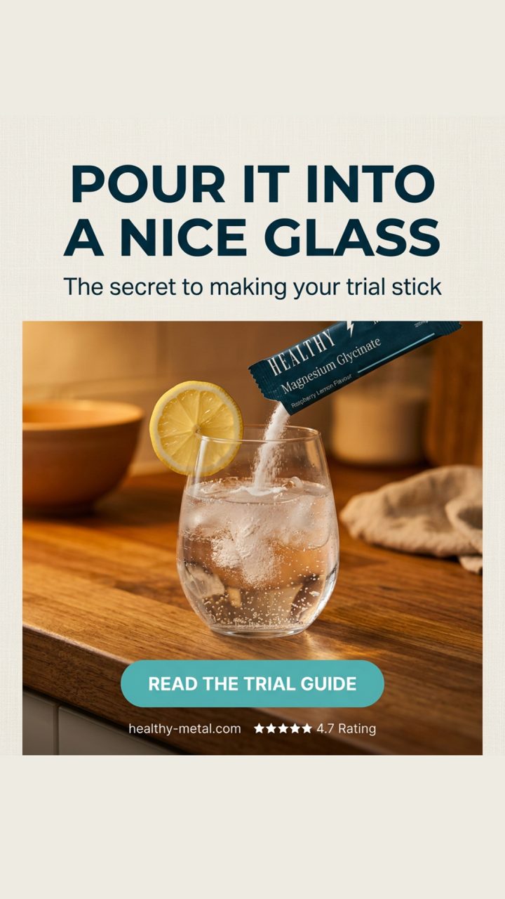 Healthy Metal ad. Angle: Pour it into a nice glass