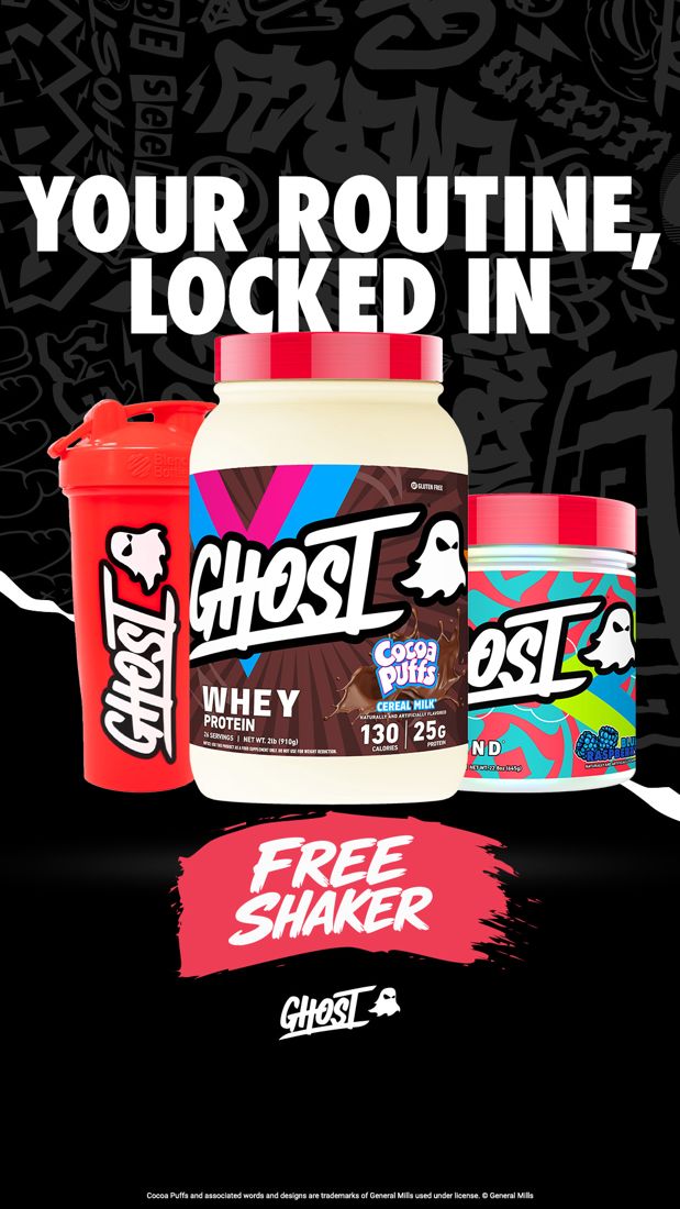 GHOST ad. Angle: Bundle & save + free accessory sticker