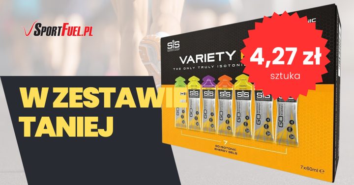 SportFuel.pl ad. Angle: Retailer: SiS GO gels cheaper in a set