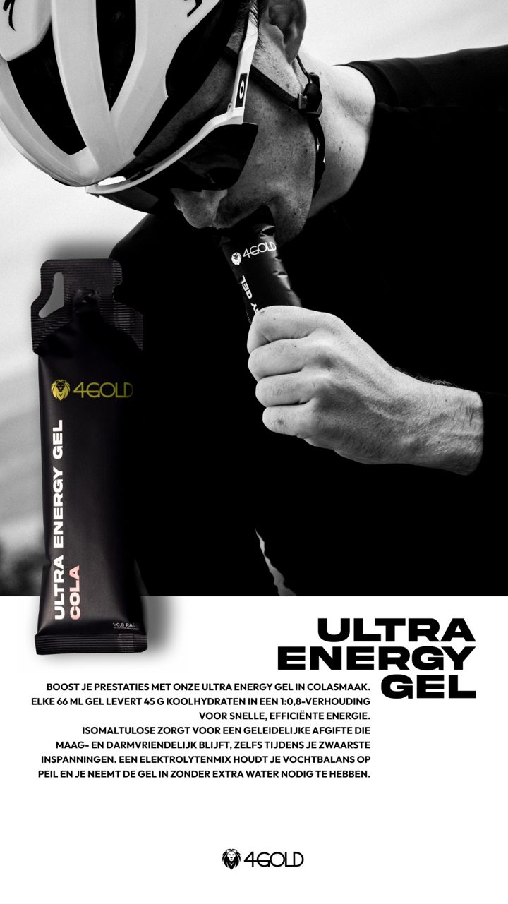 4Gold ad. Angle: A new high-carb gel for long endurance sessions