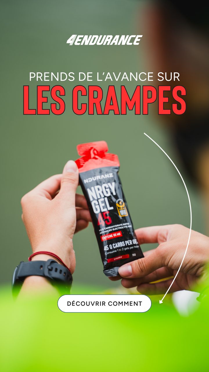 4Endurance ad. Angle: Get ahead of cramps: what the studies say about gels and cramps
