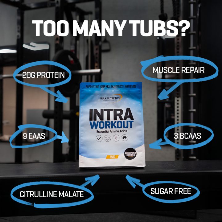 Bulk Nutrients ad. Angle: Too many tubs? Simplify your stack
