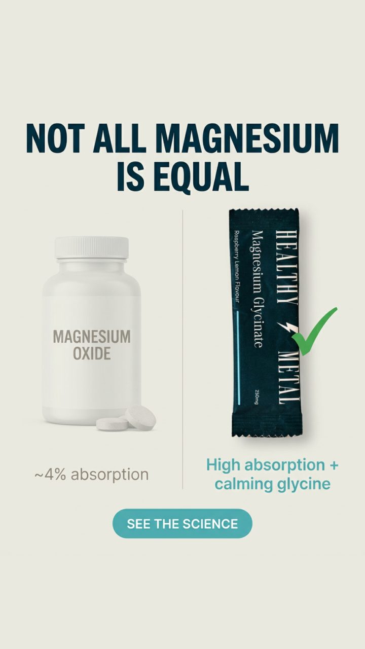 Healthy Metal ad. Angle: Not all magnesium is equal