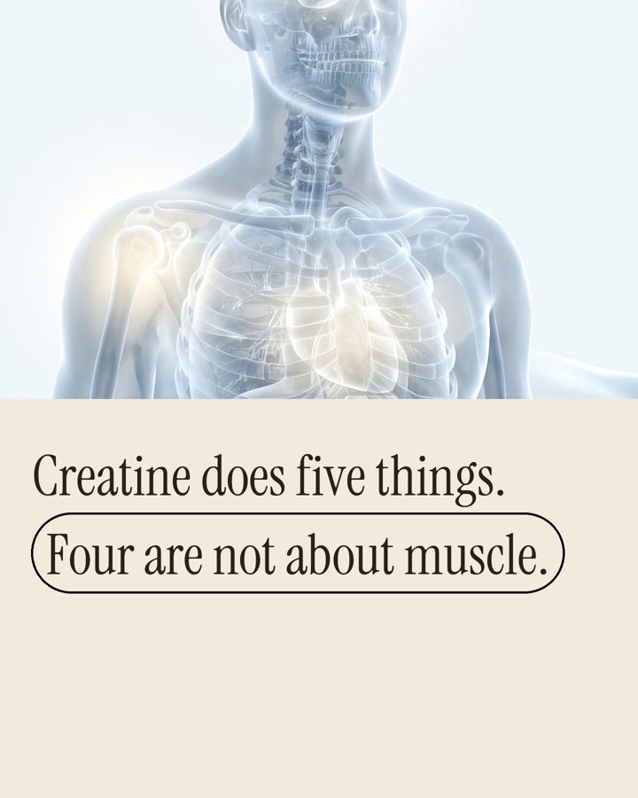 No Nasties ad. Angle: Creatine does five things; four have nothing to do with muscle