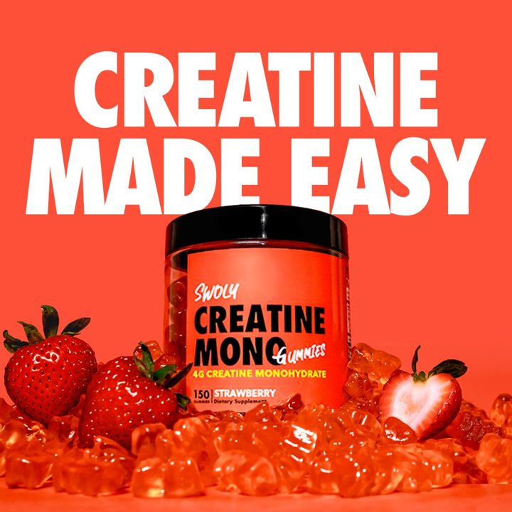 SWOLY ad. Angle: The tastiest creatine boost