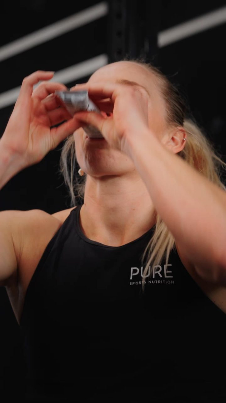 PURE Sports Nutrition ad. Angle: Intervals, efforts, race pace: fluid gels for when output matters