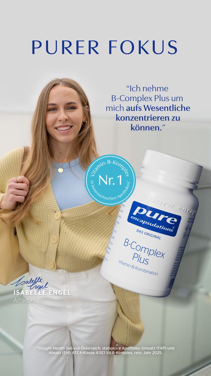 Pure Encapsulations ad. Angle: Focus and energy are not random; they come from processes in the body