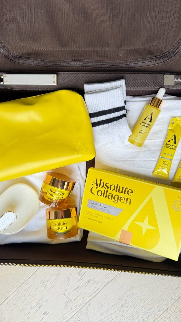 Absolute Collagen ad. Angle: Long weekend loading: don't leave your collagen behind