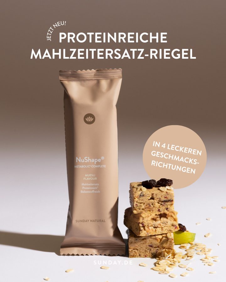 Sunday Natural ad. Angle: The meal replacement, now as a bar (plus a giveaway)