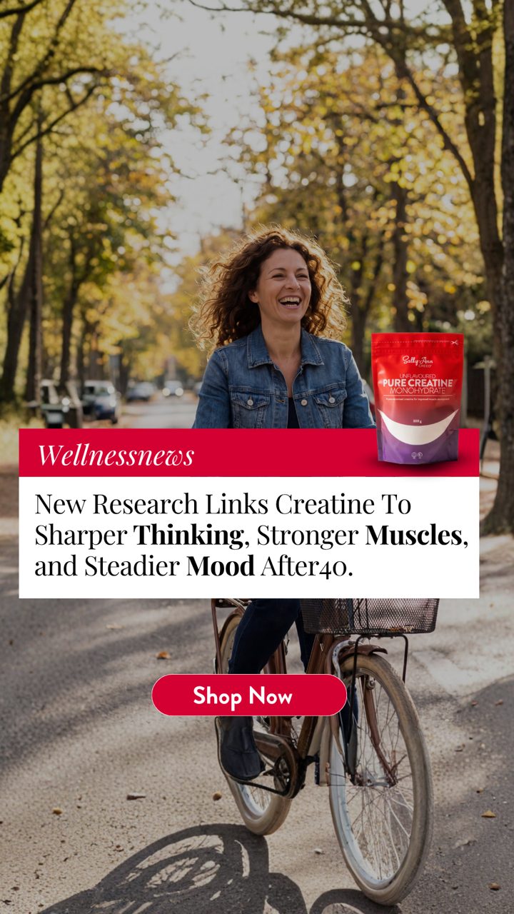 Sally-Ann Creed ad. Angle: Your energy system needs this after 45