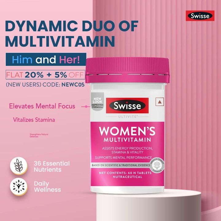 Swisse ad. Angle: A multivitamin duo for him and her