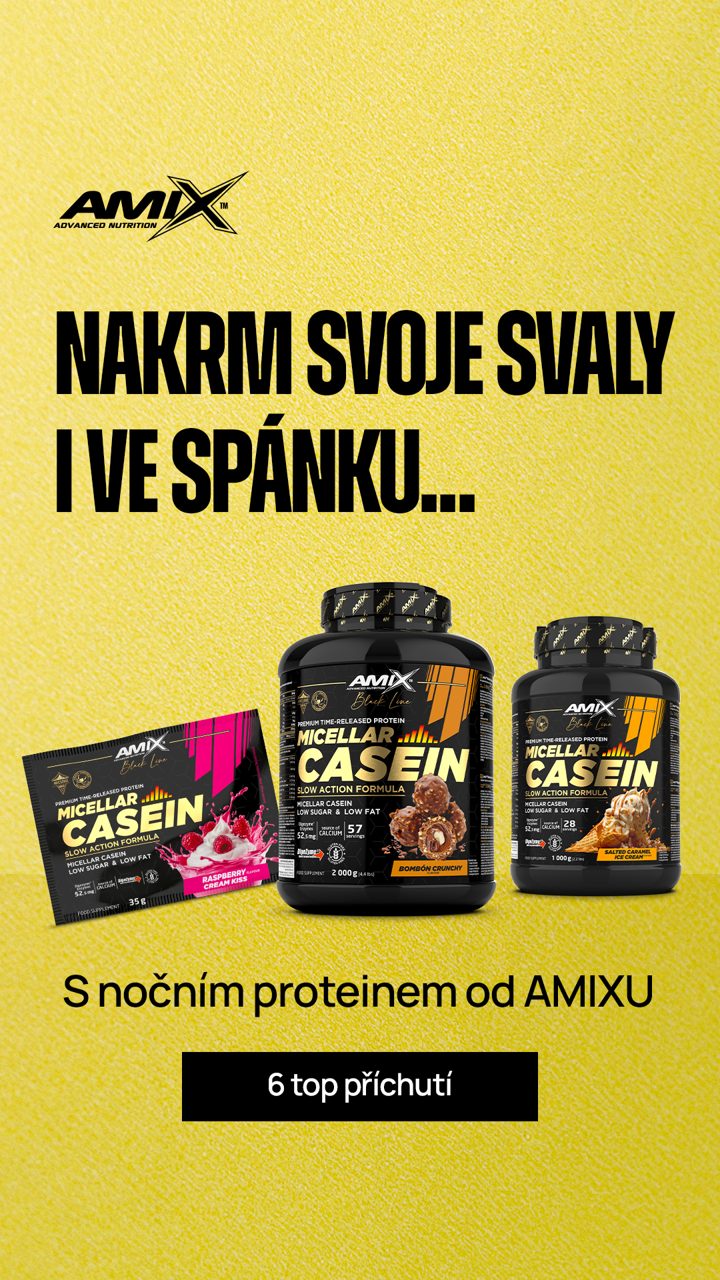 Amix Nutrition ad. Angle: Long gap between meals? A slow protein keeps your muscles fed